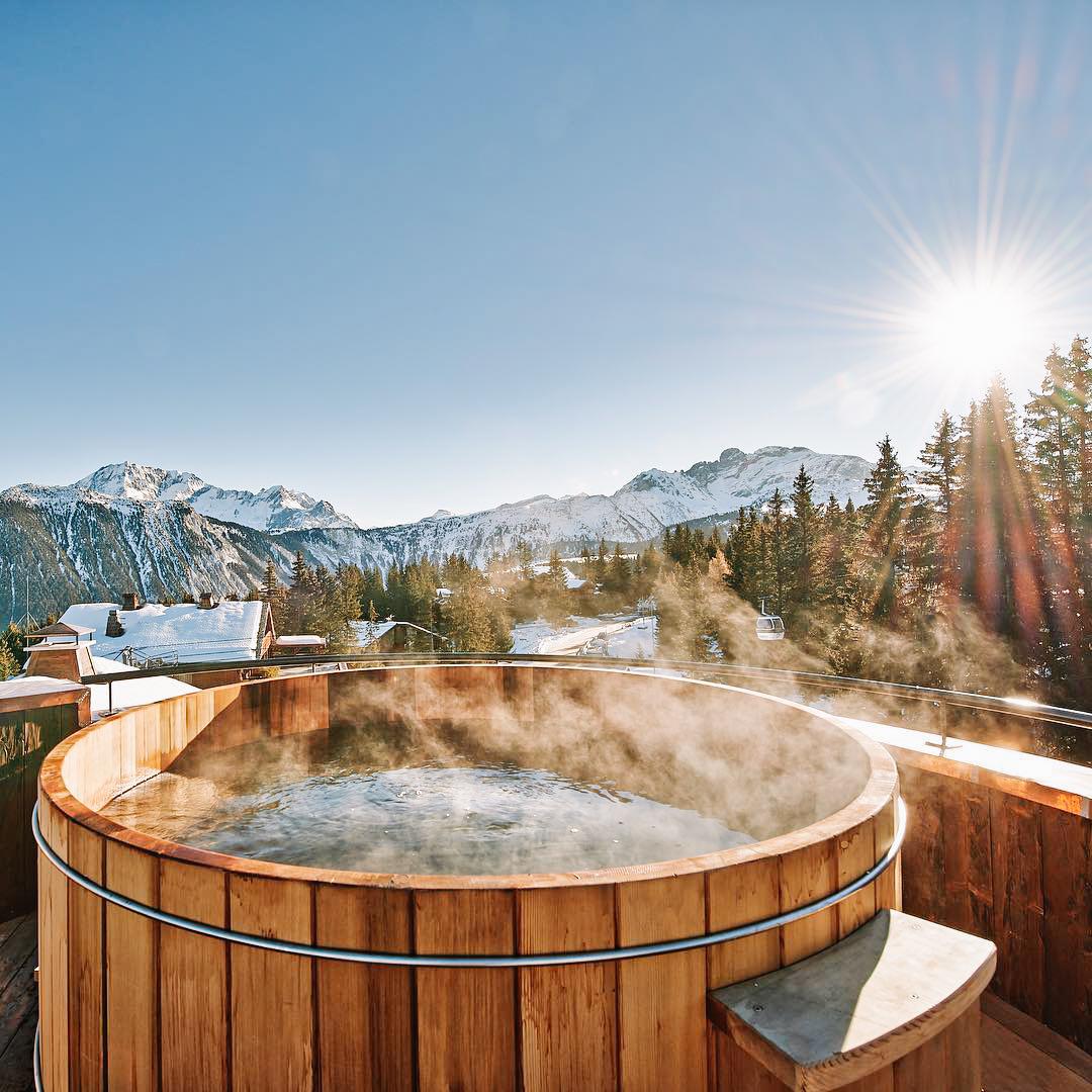 tubs outdoor springs winter warm ski pools travels tub venuereport resort alps luxury pool hotel single montana visit chalet